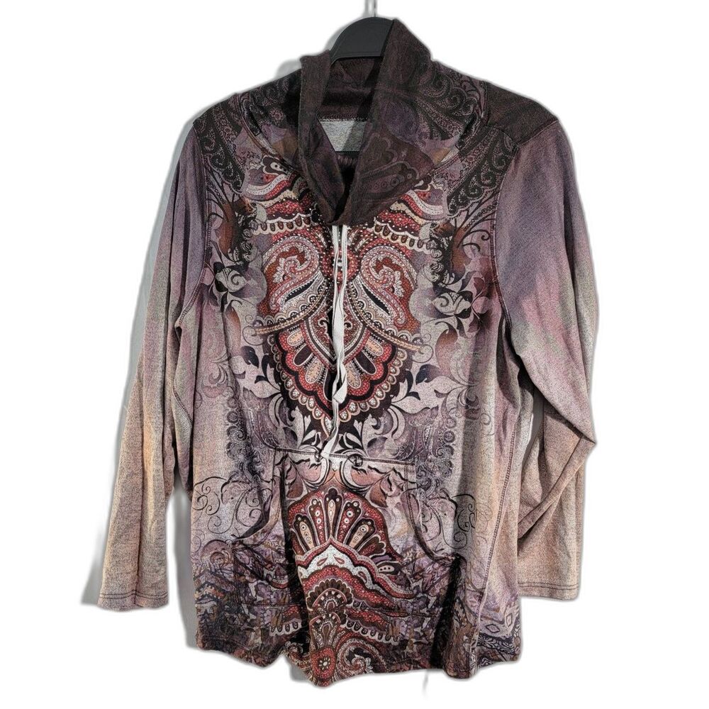 World Unity Multicolor Asymmetric Sweatshirt Pull… - image 1